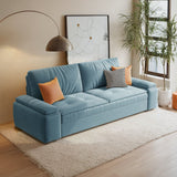 Velvet Modern Convertible Sleeper Sofa Bed with Storage & Pull-Out Couch - Available in Blue, Deep Grey, Light Grey
