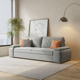Velvet Modern Convertible Sleeper Sofa Bed with Storage & Pull-Out Couch - Available in Blue, Deep Grey, Light Grey