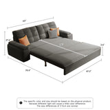 Velvet Modern Convertible Sleeper Sofa Bed with Storage & Pull-Out Couch - Available in Blue, Deep Grey, Light Grey