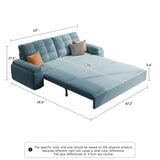 Velvet Modern Convertible Sleeper Sofa Bed with Storage & Pull-Out Couch - Available in Blue, Deep Grey, Light Grey