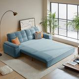 Velvet Modern Convertible Sleeper Sofa Bed with Storage & Pull-Out Couch - Available in Blue, Deep Grey, Light Grey