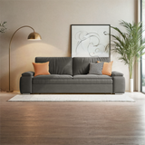 Velvet Modern Convertible Sleeper Sofa Bed with Storage & Pull-Out Couch - Available in Blue, Deep Grey, Light Grey