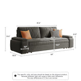 Velvet Modern Convertible Sleeper Sofa Bed with Storage & Pull-Out Couch - Available in Blue, Deep Grey, Light Grey
