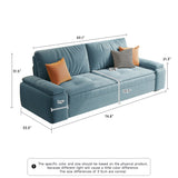 Velvet Modern Convertible Sleeper Sofa Bed with Storage & Pull-Out Couch - Available in Blue, Deep Grey, Light Grey