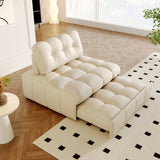 Modern Convertible Sofa Bed in Beige & Black - Foam Cushion with Cat Scratch Resistant Fabric