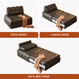 Modern Convertible Sofa Bed in Beige & Black - Foam Cushion with Cat Scratch Resistant Fabric