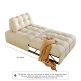 Modern Convertible Sofa Bed in Beige & Black - Foam Cushion with Cat Scratch Resistant Fabric