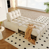 Modern Convertible Sofa Bed in Beige & Black - Foam Cushion with Cat Scratch Resistant Fabric