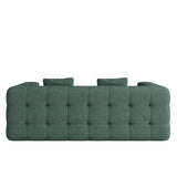 WEHOMZ Contemporary Green Love Seat with Chenille Velvet, Tuxedo Arms & Tufted Detailing