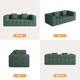 WEHOMZ Contemporary Green Love Seat with Chenille Velvet, Tuxedo Arms & Tufted Detailing