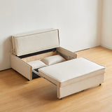Beige Modern Loveseat Sleeper Sofa Bed with Upholstered Fabric & Metal Legs