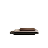 Modern Minimalist Rotating Coffee Table in Brown MDF & Solid Wood