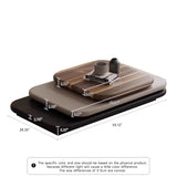 Modern Minimalist Rotating Coffee Table in Brown MDF & Solid Wood