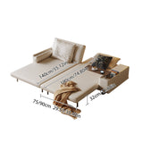 Modern Minimalist Folding Sofa Bed with Reversible Armrests, Adjustable Side Table & Eco Leather