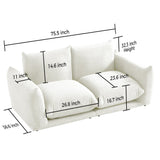 WEHOMZ Cloud Sectional Couch - Modular, Oversized Sofa in Lambswool Fabric, Available in White, Black & Green