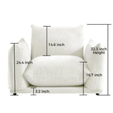 WEHOMZ Cloud Sectional Couch - Modular, Oversized Sofa in Lambswool Fabric, Available in White, Black & Green