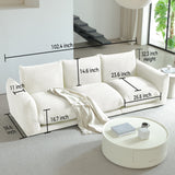 WEHOMZ Cloud Sectional Couch - Modular, Oversized Sofa in Lambswool Fabric, Available in White, Black & Green