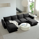 WEHOMZ Cloud Sectional Couch - Modular, Oversized Sofa in Lambswool Fabric, Available in White, Black & Green