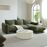 WEHOMZ Cloud Sectional Couch - Modular, Oversized Sofa in Lambswool Fabric, Available in White, Black & Green