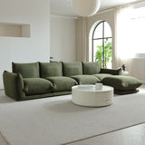 WEHOMZ Cloud Sectional Couch - Modular, Oversized Sofa in Lambswool Fabric, Available in White, Black & Green
