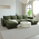 WEHOMZ Cloud Sectional Couch - Modular, Oversized Sofa in Lambswool Fabric, Available in White, Black & Green