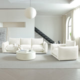 WEHOMZ Cloud Sectional Couch - Modular, Oversized Sofa in Lambswool Fabric, Available in White, Black & Green