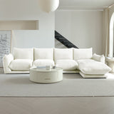 WEHOMZ Cloud Sectional Couch - Modular, Oversized Sofa in Lambswool Fabric, Available in White, Black & Green