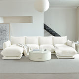 WEHOMZ Cloud Sectional Couch - Modular, Oversized Sofa in Lambswool Fabric, Available in White, Black & Green