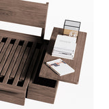 Modern Pull-Out Floor Sofa Bed with Reversible Armrests, Lift-Top Storage in Beige & Green or Coffee Color