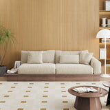 Modern Pull-Out Floor Sofa Bed with Reversible Armrests, Lift-Top Storage in Beige & Green or Coffee Color