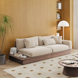 Modern Pull-Out Floor Sofa Bed with Reversible Armrests, Lift-Top Storage in Beige & Green or Coffee Color