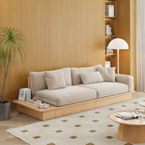 Modern Pull-Out Floor Sofa Bed with Reversible Armrests, Lift-Top Storage in Beige & Green or Coffee Color