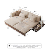 Modern Pull-Out Floor Sofa Bed with Reversible Armrests, Lift-Top Storage in Beige & Green or Coffee Color
