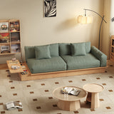 Modern Pull-Out Floor Sofa Bed with Reversible Armrests, Lift-Top Storage in Beige & Green or Coffee Color