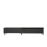 Modern Black MDF TV Stand with 3 Drawers & Sintered Stone Top