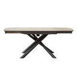 WEHOMZ Modern Extendable Rectangular Dining Table – Sintered Stone Top & Carbon Steel Base