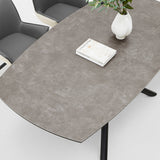 WEHOMZ Modern Extendable Rectangular Dining Table – Sintered Stone Top & Carbon Steel Base