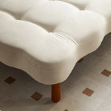 Modern Romantic Beige Velvet Convertible Sleeper Sofa Bed