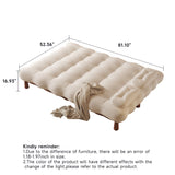 Modern Romantic Beige Velvet Convertible Sleeper Sofa Bed