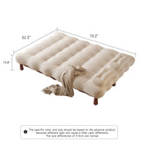 Modern Romantic Beige Velvet Convertible Sleeper Sofa Bed