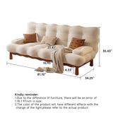 Modern Romantic Beige Velvet Convertible Sleeper Sofa Bed