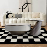 Modern White Round Nesting Coffee Tables with Storage Drawers, Sintered Stone Top, Set of 2
