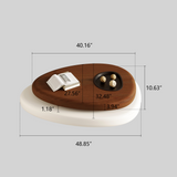 Modern Minimalist Rotatable Coffee Table with Built-in Tea Tray & MDF Material