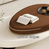 Modern Minimalist Rotatable Coffee Table with Built-in Tea Tray & MDF Material