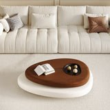 Modern Minimalist Rotatable Coffee Table with Built-in Tea Tray & MDF Material