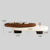 Modern Minimalist Rotatable Coffee Table with Built-in Tea Tray & MDF Material