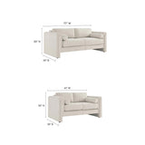 Modern Modular Sectional Sofa in Teddy Velvet or Cotton & Linen