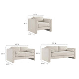 Modern Modular Sectional Sofa in Teddy Velvet or Cotton & Linen