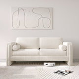 Modern Modular Sectional Sofa in Teddy Velvet or Cotton & Linen