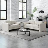 Modern Modular Sectional Sofa in Teddy Velvet or Cotton & Linen